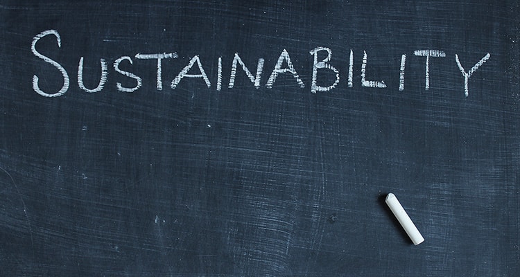 Sustainability and waste chalkboard image